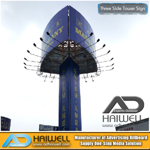Frontlit Three Sided Tower Signs Advertising Board (W10 X H6m)