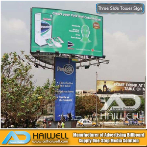 Arc Shape Frontlit Unipole Advertising Billboard Display