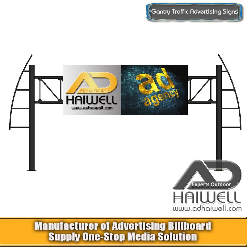 Outdoor Double Sided V Shape Unipole Billboard Display Structure