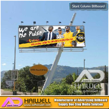 Oblique Square Pillar Street Advertising LED Backlit Billboard on Sale