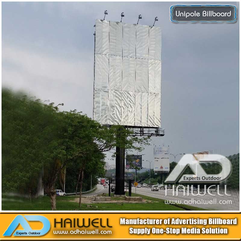 Outdoor Unipole Hoarding Advertising Billboard Structure