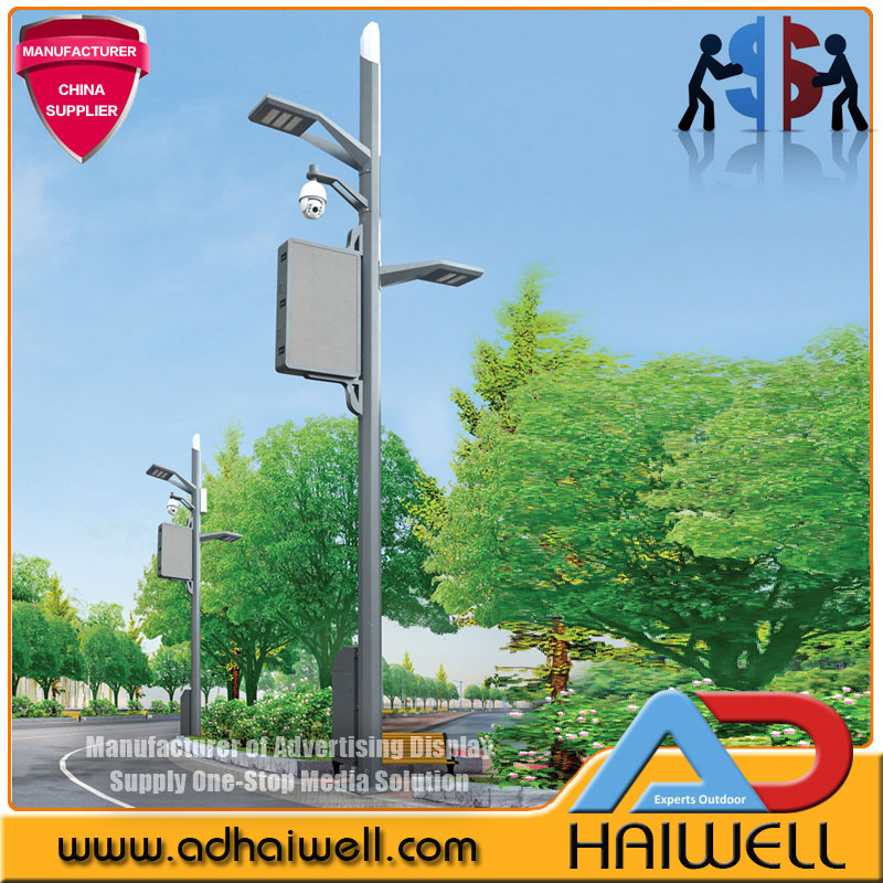 Outdoor City New Smart  Digital Street Furniture Lamppost Led Display  Adhaiwell