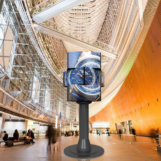 360 Cube Vision Rotating LED Screen Column Billboard