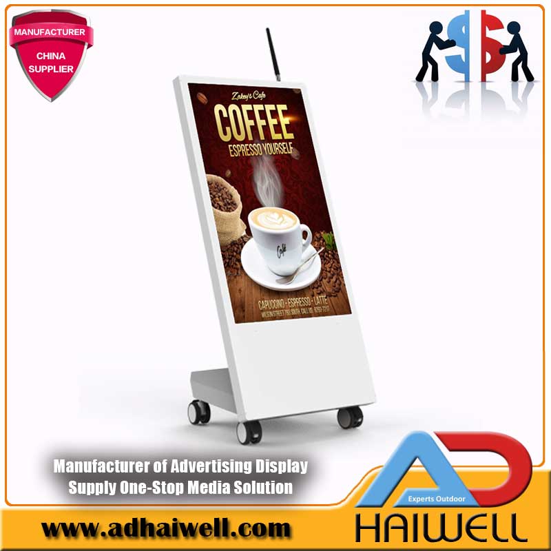 Portable Movable LCD Screen Digital Signage Battery Powered