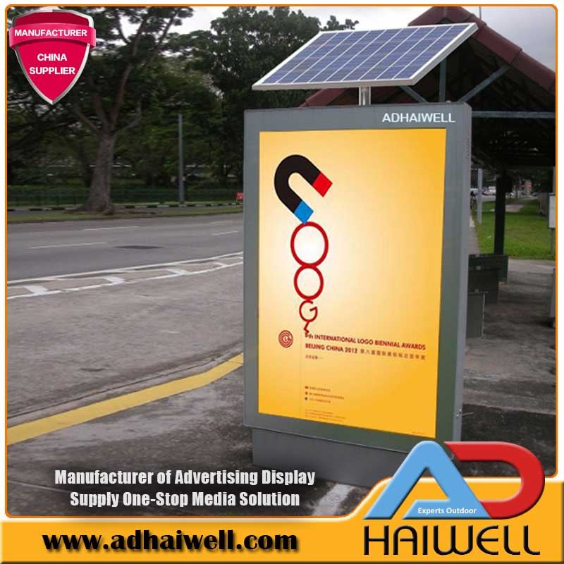 Vittig Ups Stramme Solar Street System LED Advertising Bus Shelter Light Box | Adhaiwell