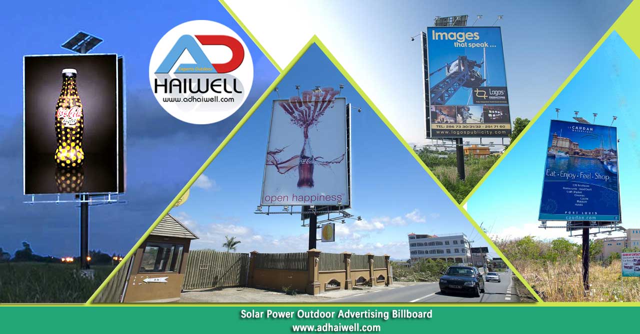 Solar Power System Outdoor LED Digital Display Screen Adhaiwell
